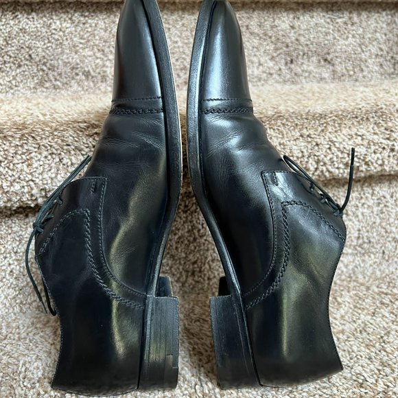 a.testoni Men\'s Black Leather Oxfords Dress Shoes. main image 5